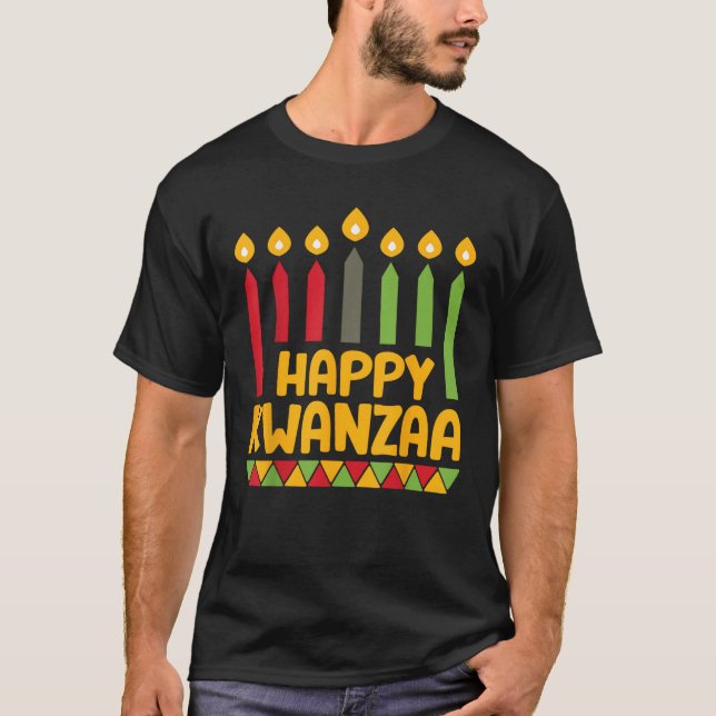 Kwanza 2024 Christmas Afro American Kids Women Hap T Shirt (Framsida)