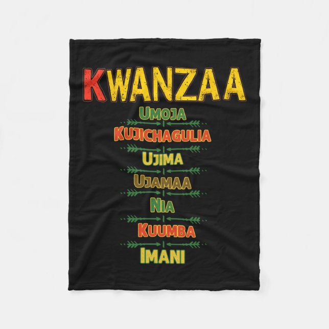 Kwanza Principles Firande African American He Fleecefilt (Framsidan)