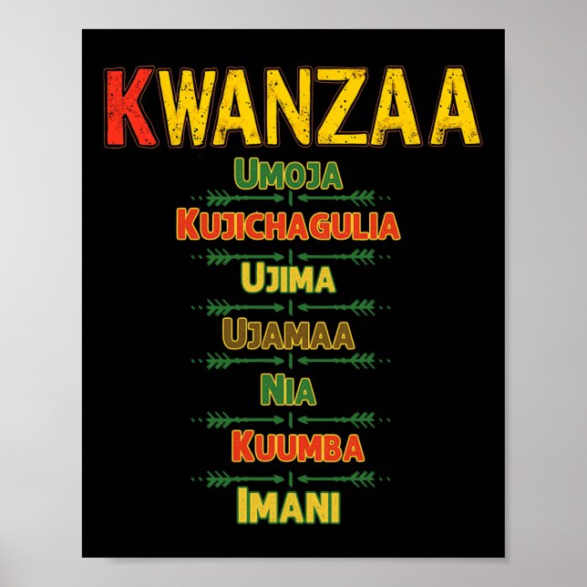 Kwanza Principles Firande African American He Poster (Framsidan)