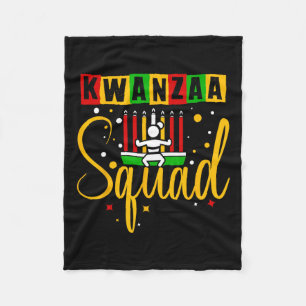 Kwanza Squad Family jul Afro-american Lycklig Fleecefilt