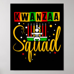 Kwanza Squad Family jul Afro-american Lycklig Poster