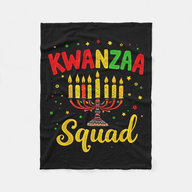 Kwanza Squad Family Matching Afro-american Lycklig Fleecefilt (Framsidan)