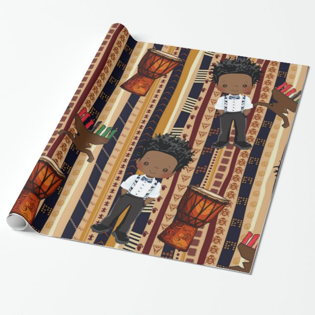 Kwanza Wrapping papper Presentpapper (Utrullad)