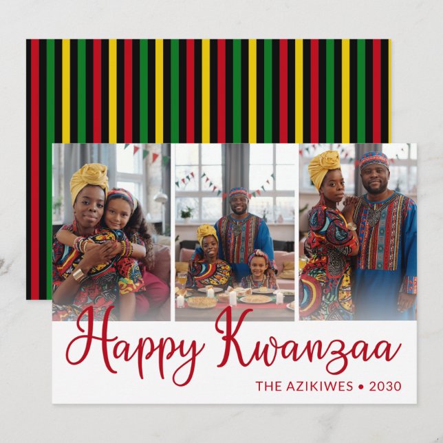 Kwanzaa 3 Foto Julkort (Fram/baksida)