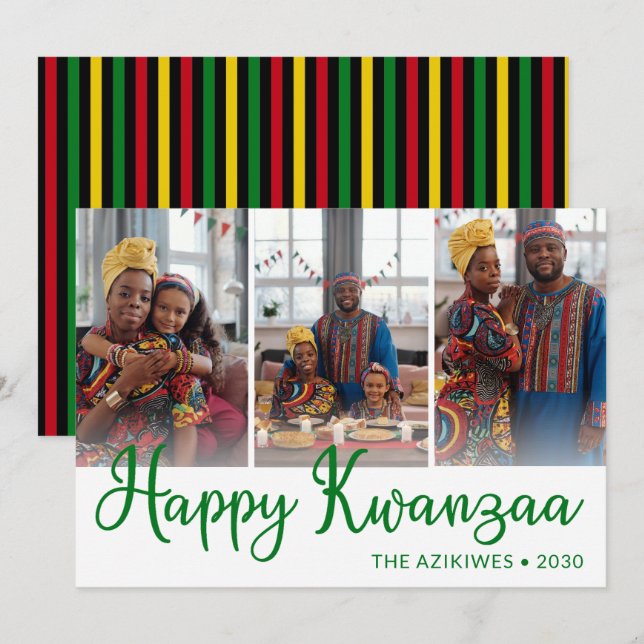 Kwanzaa 3 Foto Julkort (Fram/baksida)