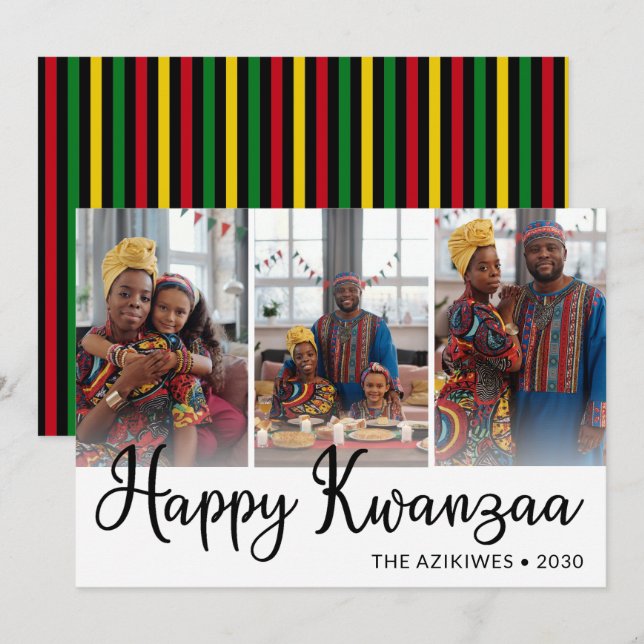 Kwanzaa 3 Foto Julkort (Fram/baksida)