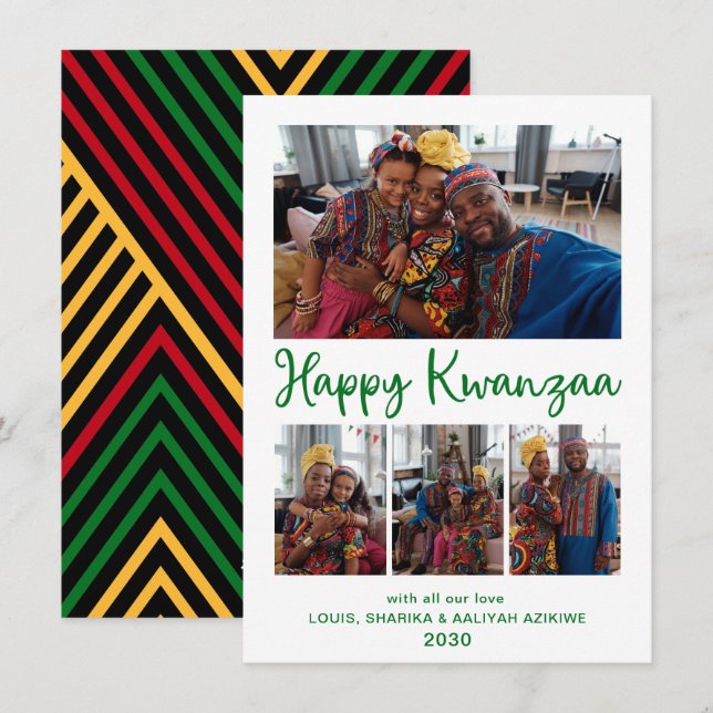 Kwanzaa 4 Foto Julkort (Fram/baksida)