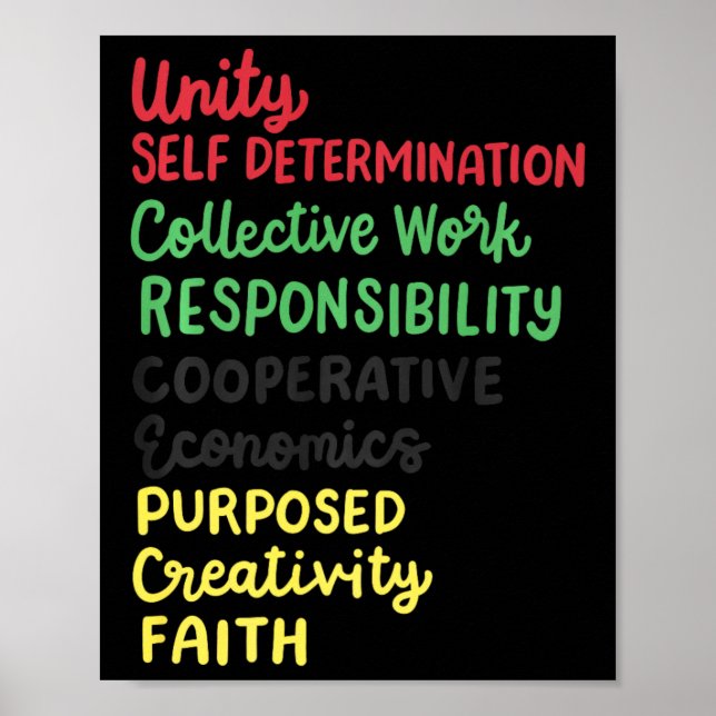 Kwanzaa 7 Principer African American Black Pride Poster (Framsidan)