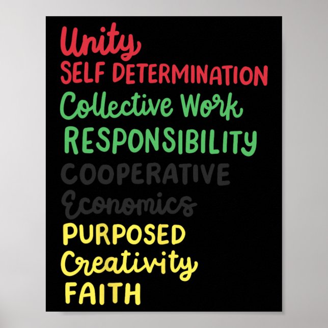 Kwanzaa 7 Principer African American Black Pride Poster (Framsidan)
