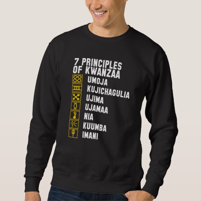 Kwanzaa 7 Principer Afrika Firar Kwanzaa Symboler Lång Ärmad Tröja (Framsida)