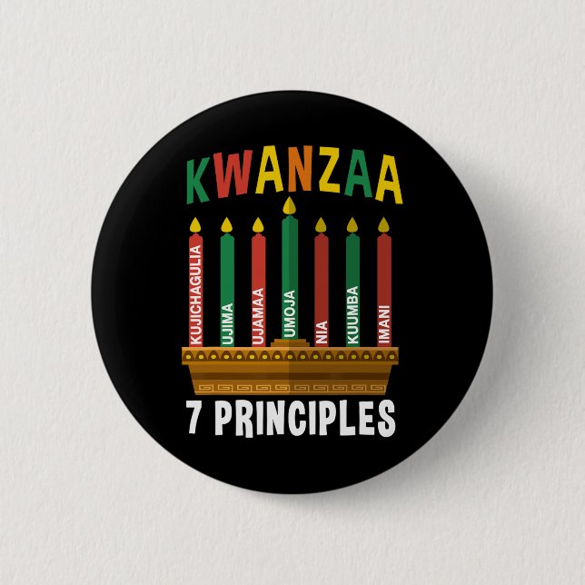 Kwanzaa 7 Principer Candles Kinara Pan Africans P Knapp (Framsida)