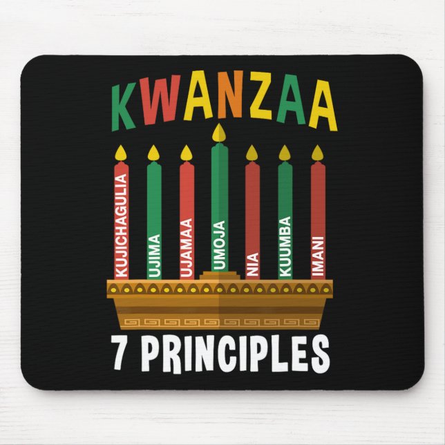 Kwanzaa 7 Principer Candles Kinara Pan Africans P Musmatta (Framsidan)
