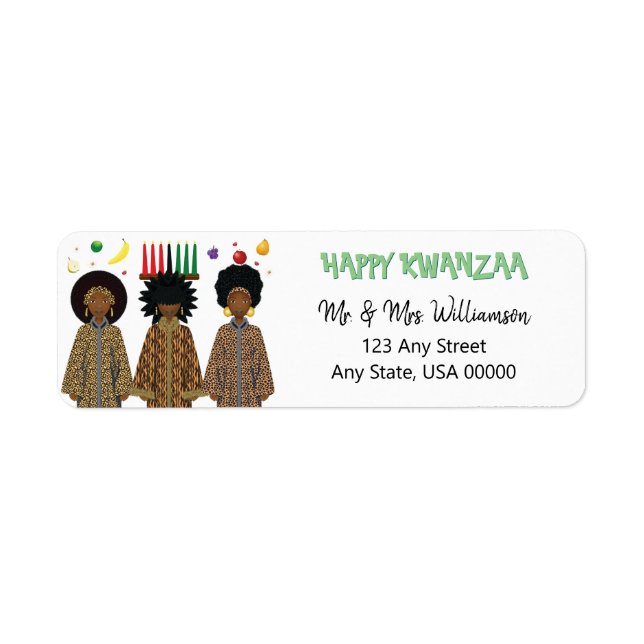 Kwanzaa African American Choir Returadress Etikett (Framsidan)