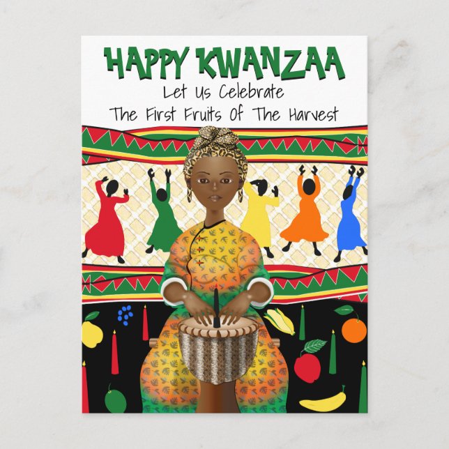 Kwanzaa African American Helg Vykort (Framsida)