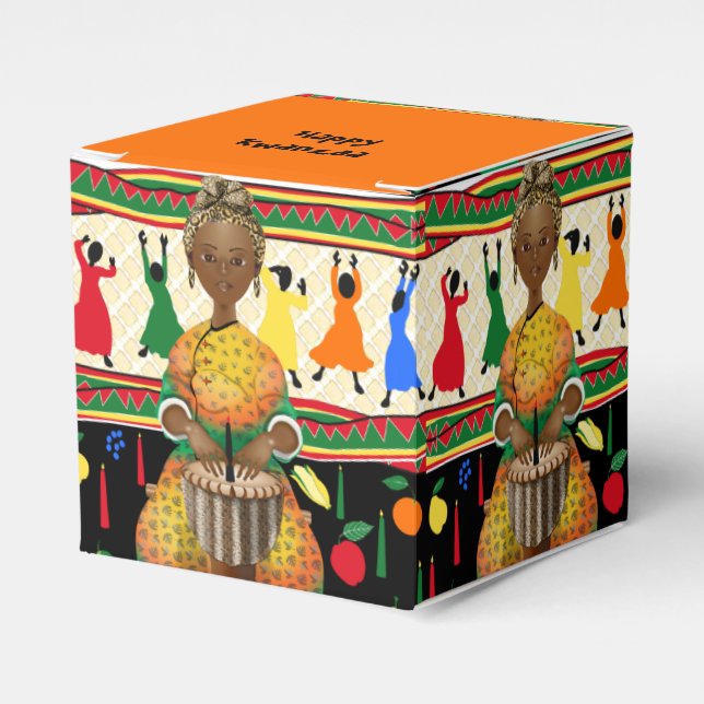 Kwanzaa African American Helgdag Favor Box Presentaskar (Framsidan Sidan)