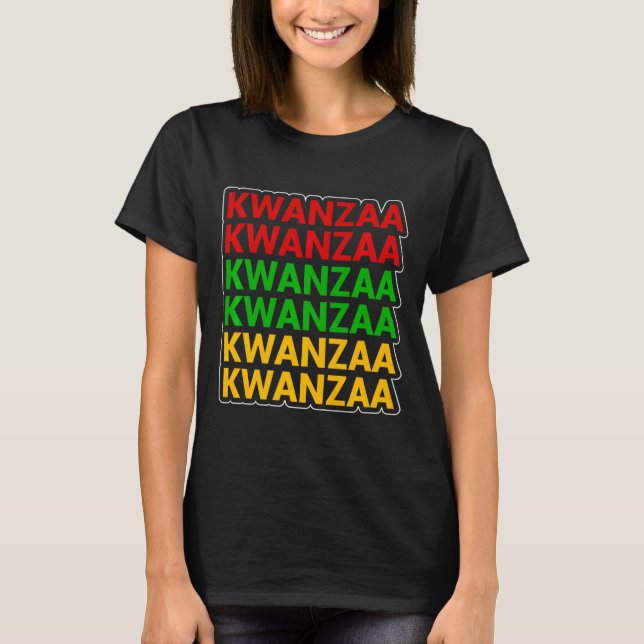 Kwanzaa African American Heritage Stacks T Shirt (Framsida)