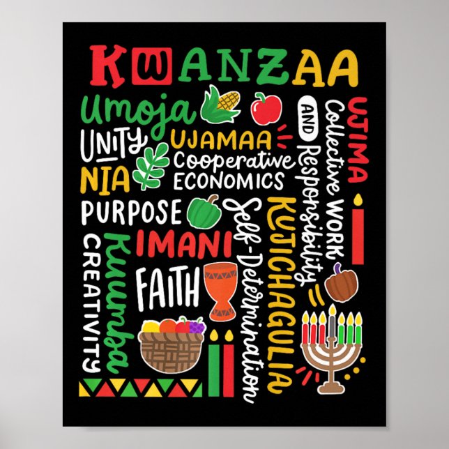 Kwanzaa African American Kinara 7 Principles Celeb Poster (Framsidan)