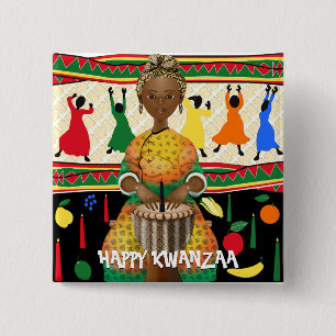 Kwanzaa afrikansk amerikansk Helgdag Knapp
