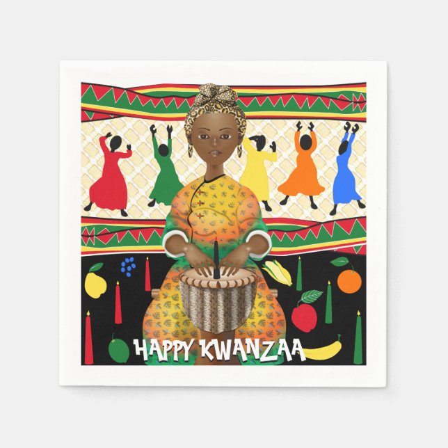 Kwanzaa afrikansk amerikansk Helgdag Pappersservett (Framsidan)