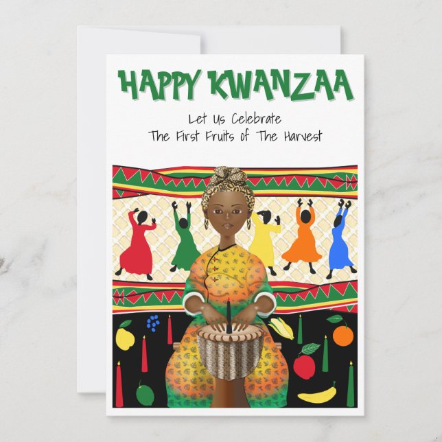 Kwanzaa afroamerikansk högtid kort (Framsida)