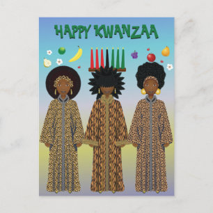 Kwanzaa afroamerikansk kör helg vykort