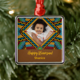 Kwanzaa Anpassningsbar Färgad Diamond Patter Julgransprydnad Metall