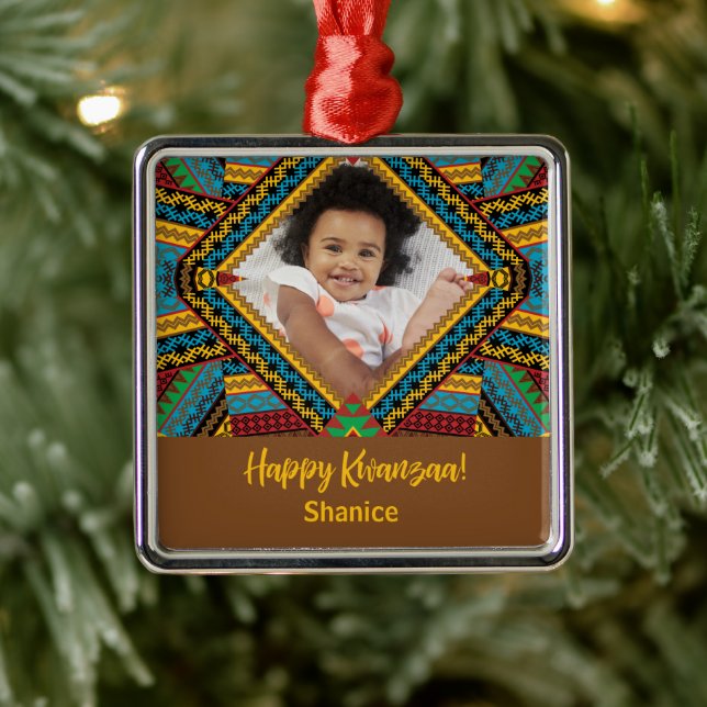 Kwanzaa Anpassningsbar Färgad Diamond Patter Julgransprydnad Metall (Träd)