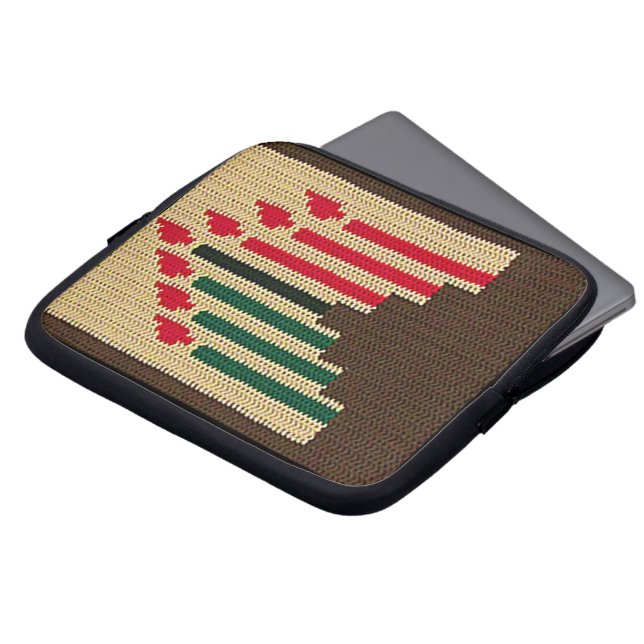 Kwanzaa Artisan Crochet Print Electronics Bag Laptop Fodral (Framsida topp)