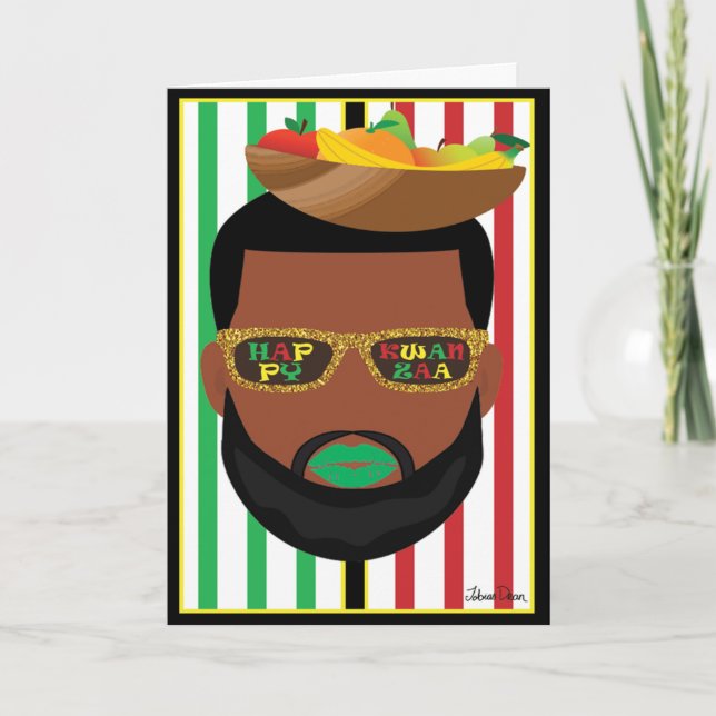 Kwanzaa Beard LGBTQ Helgdag Kort (Framsida)