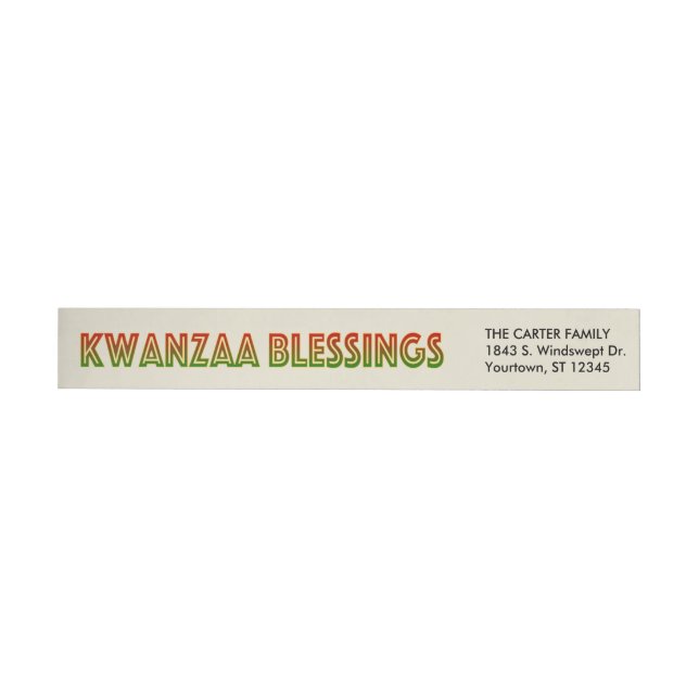 Kwanzaa Blessings | RETURADRESS Etikettband (Individual)