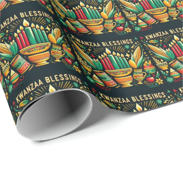 Kwanzaa Blessings Wrapping Papper Presentpapper (Rullad Hörn)