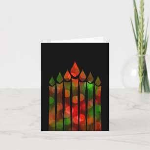 Kwanzaa Bokeh Kinara Helgkort