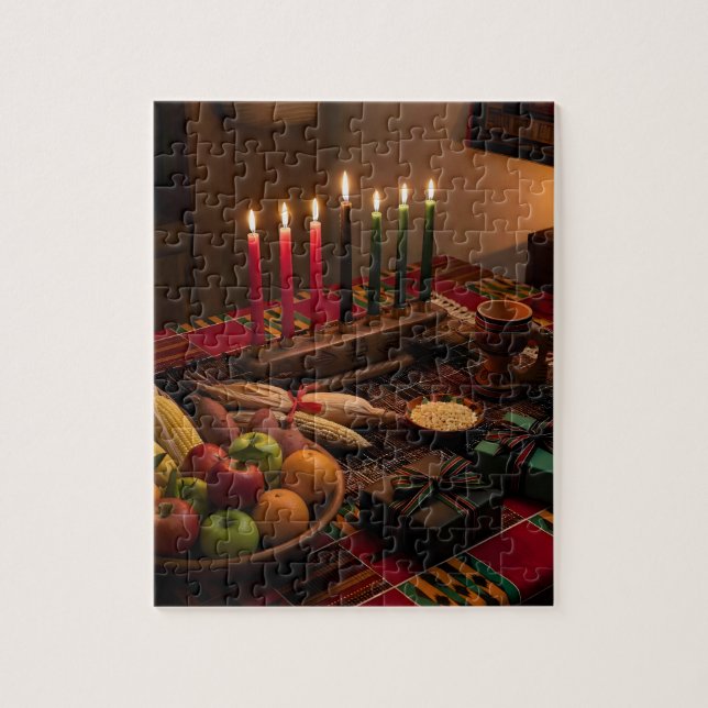 Kwanzaa-bord med Kinara Pussel (Vertikal)