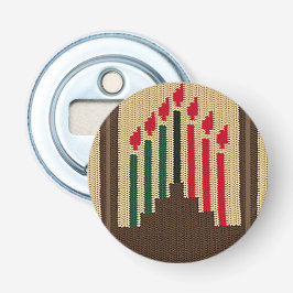 Kwanzaa Candles Brown Natural Crochet Skriv ut Flasköppnare