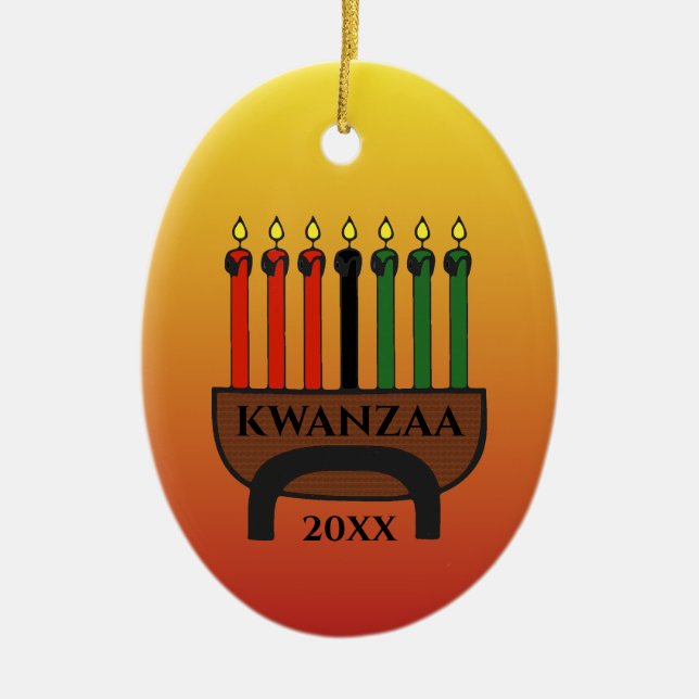 Kwanzaa Candles Julgransprydnad Keramik (Framsidan)