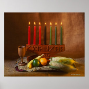 Kwanzaa Candles och Food Poster