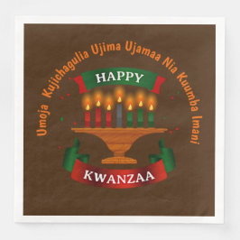 Kwanzaa Candles Red Black Grönt 7 Principer Pappersservett
