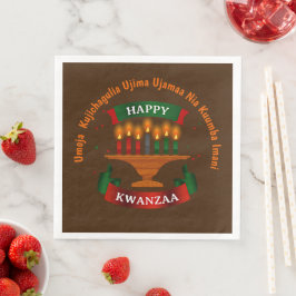 Kwanzaa Candles Red Black Grönt 7 Principer Pappersservett