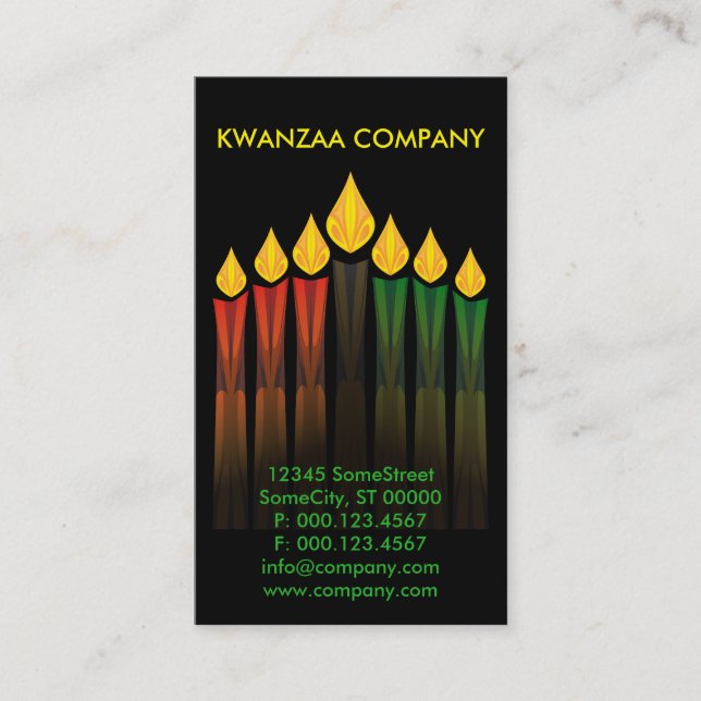 Kwanzaa candles visitkort (Framsida)