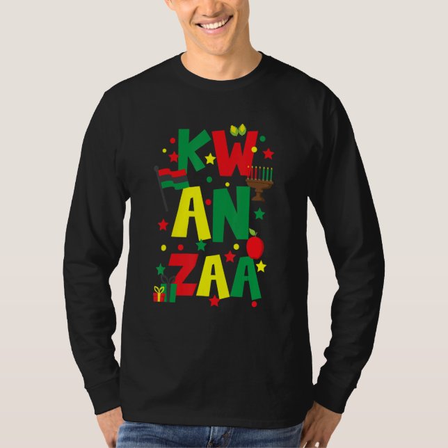Kwanzaa Celebration Kinara Candles Jubilee T Shirt (Framsida)