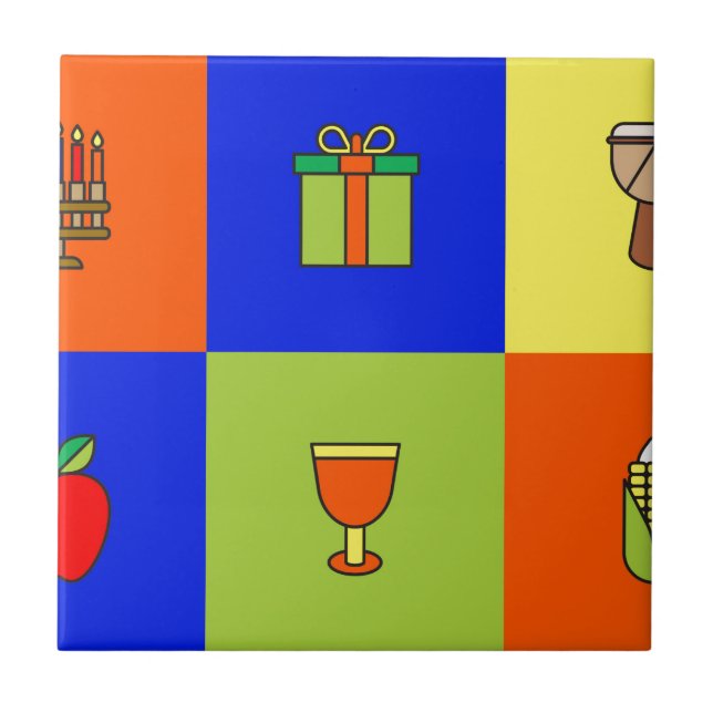 Kwanzaa colorblock kakelplatta (Framsidan)
