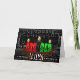 Kwanzaa dag 3 Ujima-ansvar med Kinara Helgkort