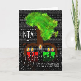 Kwanzaa dag 5 Nia Purpose Afrika Träd Shape Helgkort