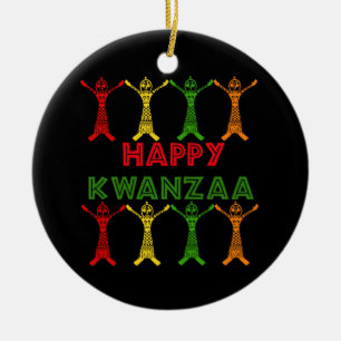 Kwanzaa dansare julgransprydnad keramik