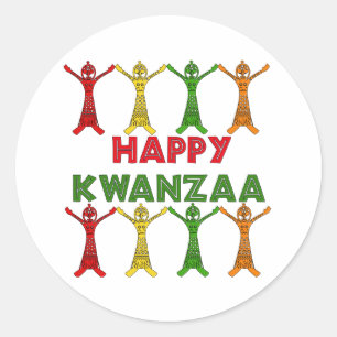 Kwanzaa dansare runt klistermärke
