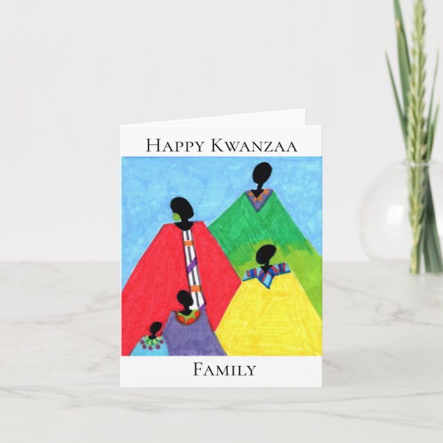 Kwanzaa-familjens hälsningskort kort (Framsida)