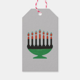 Kwanzaa Färg Kinara Presentetikett