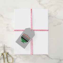 Kwanzaa Färg Kinara Presentetikett