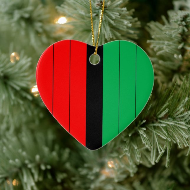 Kwanzaa Färg Red Black Grönt Rand Mönster Cer Julgransprydnad Keramik (Träd)