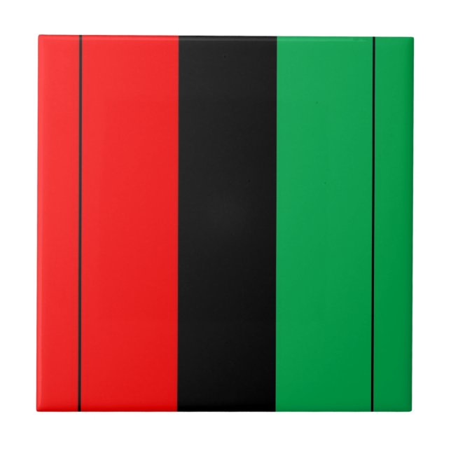 Kwanzaa Färg Red Black Grönt Rand Mönster Kakelplatta (Framsidan)